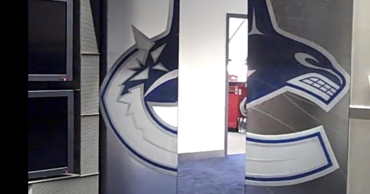 Vancouver Canucks' dressing room. 