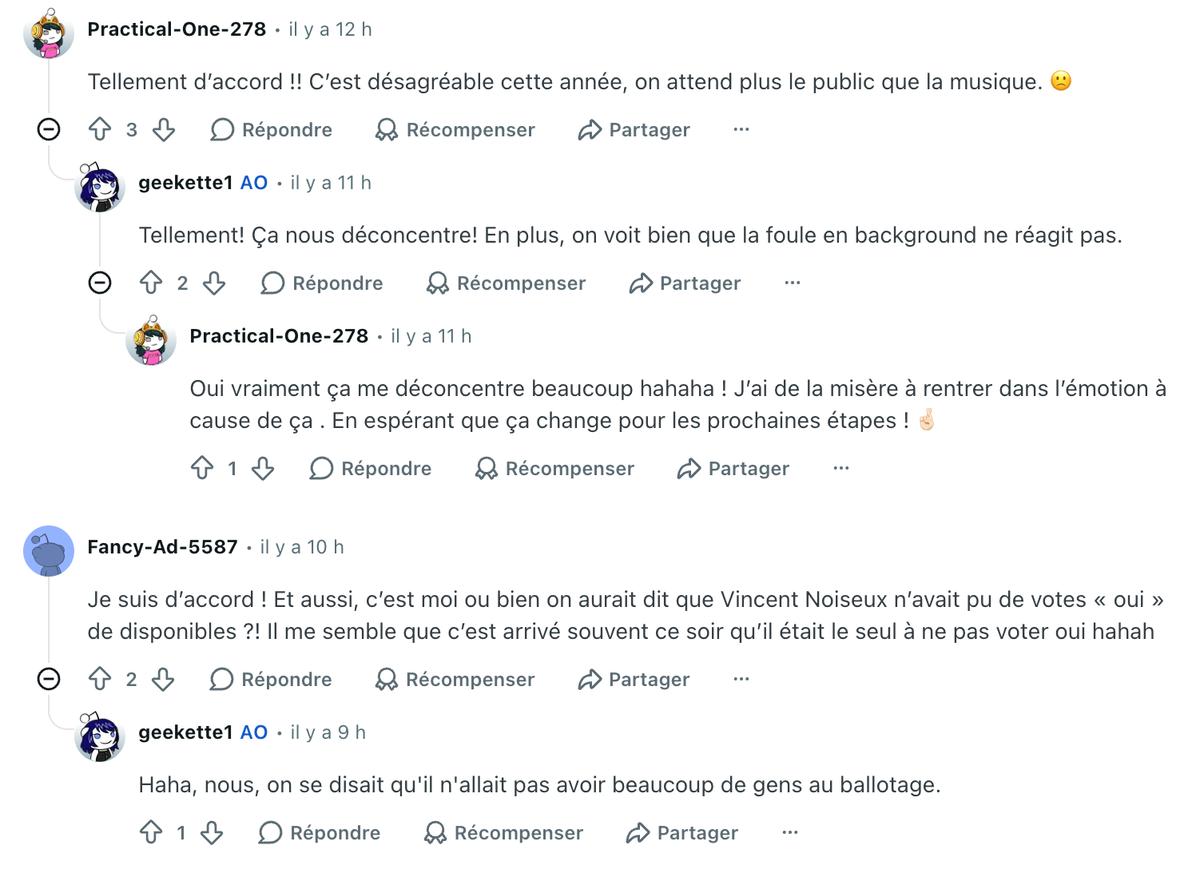 Les téléspectateurs n'apprécient pas les cris en canne à Révolution