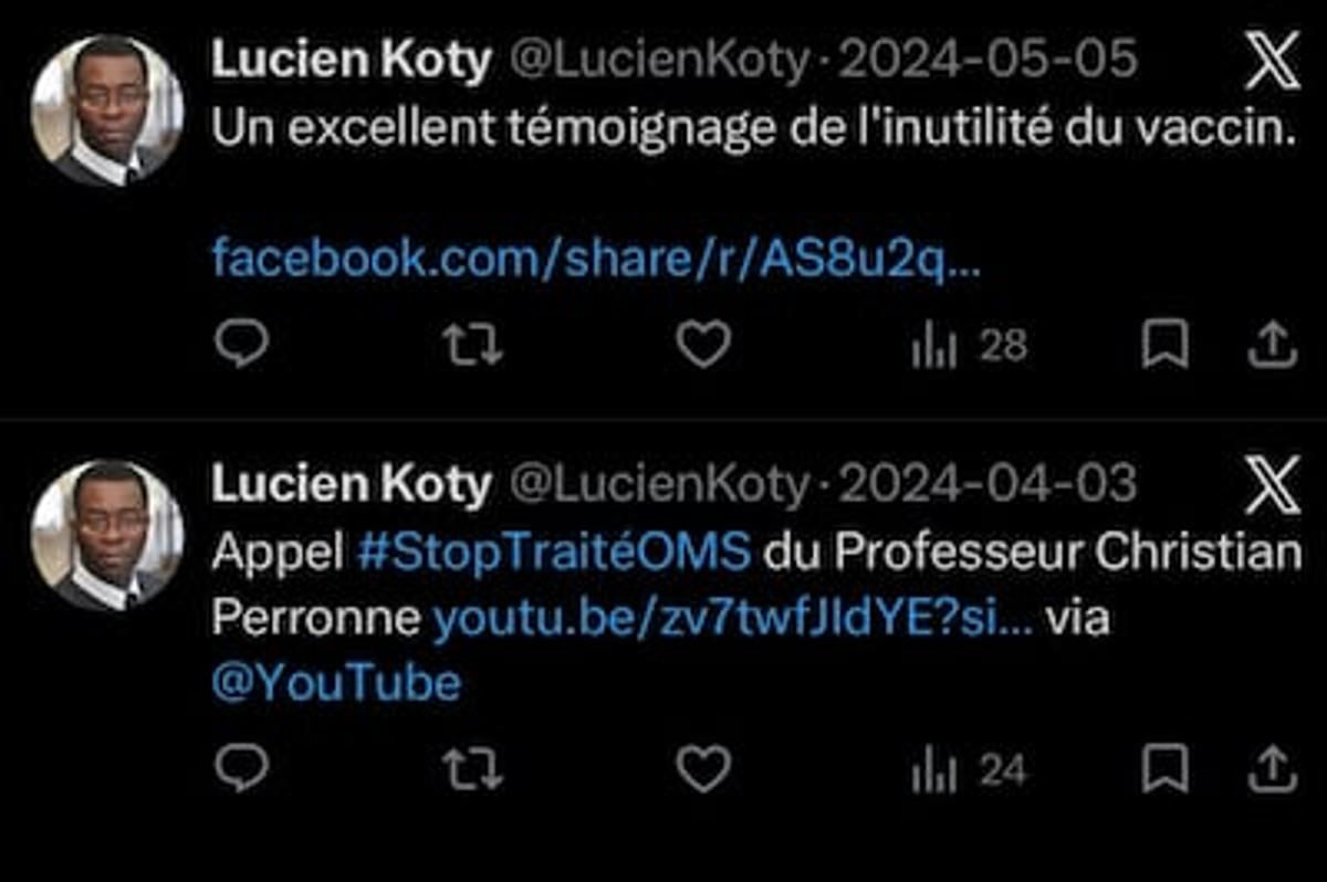 Lucien Koty dénonce les vaccins