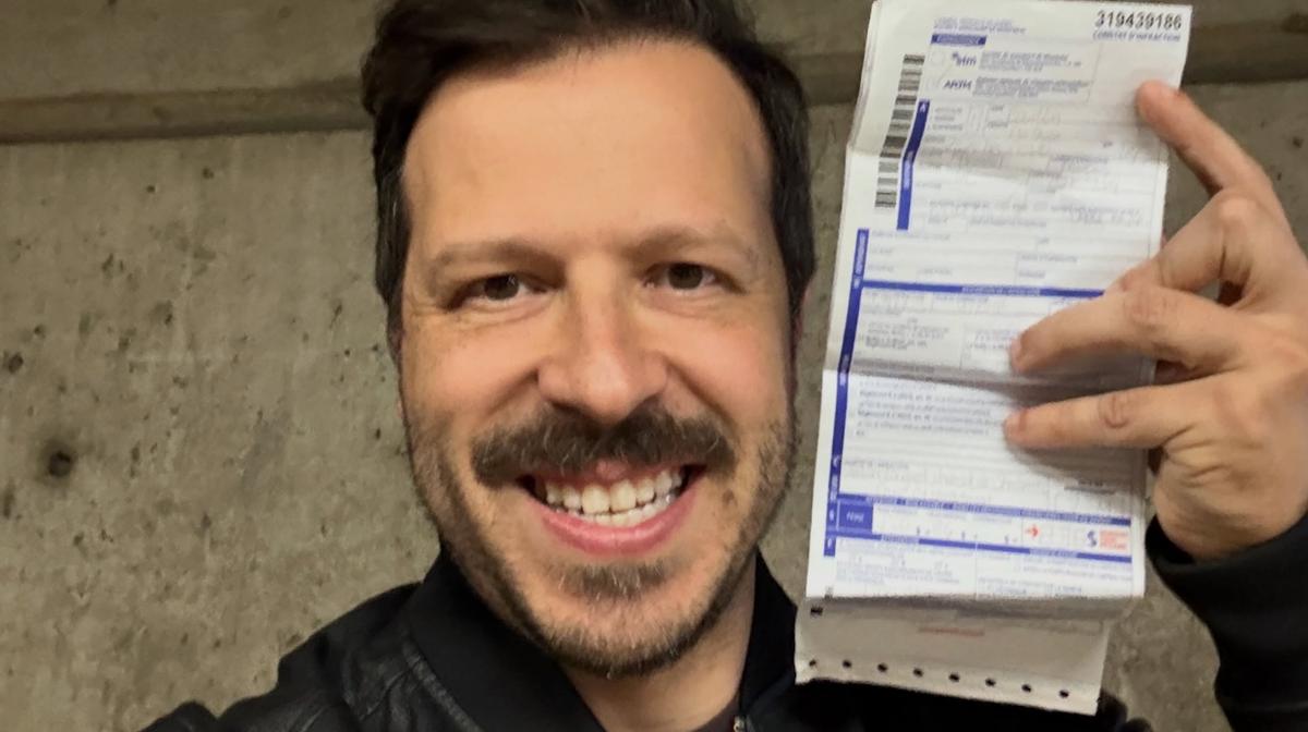 Mathieu Bouillon et sa contravention
