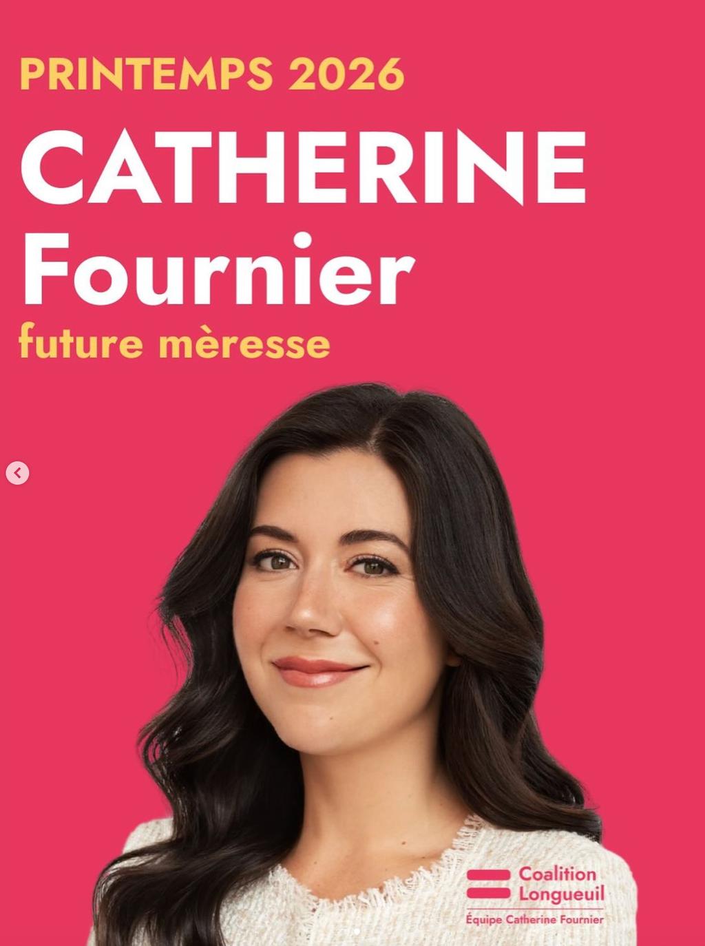 Catherine Fournier sur une pancarte électorale