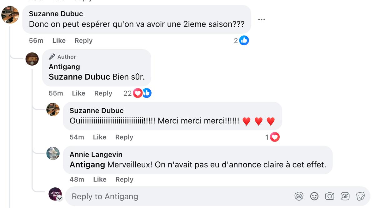 Deuxième saison d'Antigang est confirmée