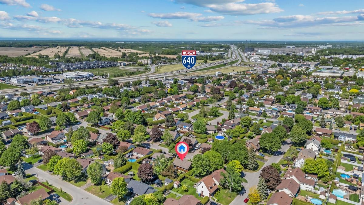 Vue aérienne du secteur résidentiel
