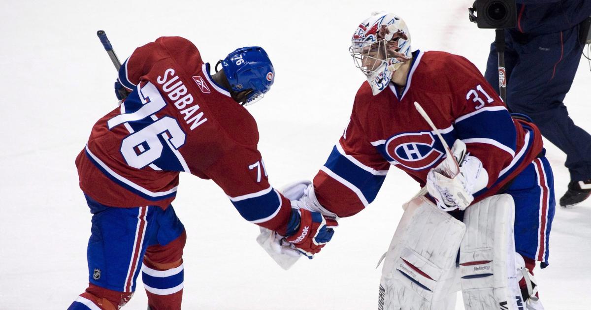 PK Subban et Carey Price low-five