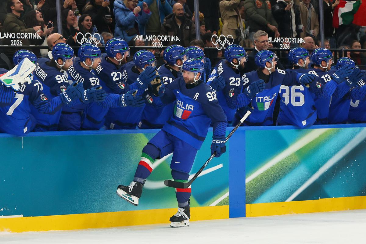 Italy scores first. 