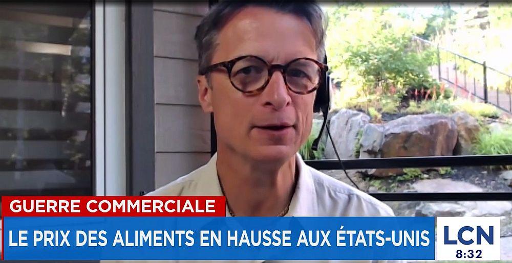 entrevue avec Sylvain Charlebois, capture vidéo LCN