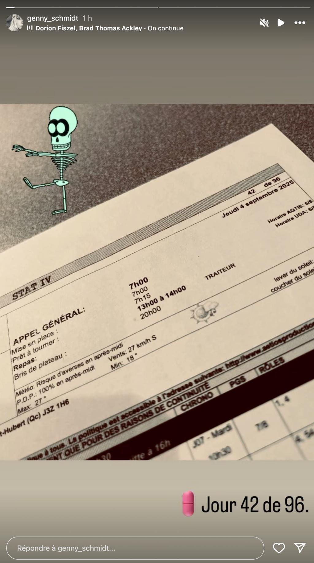 Geneviève Schmidt participe à la 42e journée de tournage de STAT
