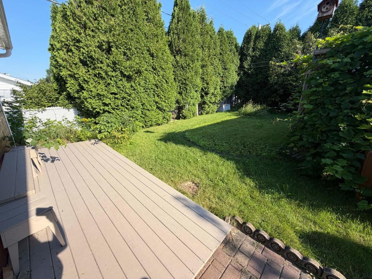 Vue sur la terrasse et le jardin