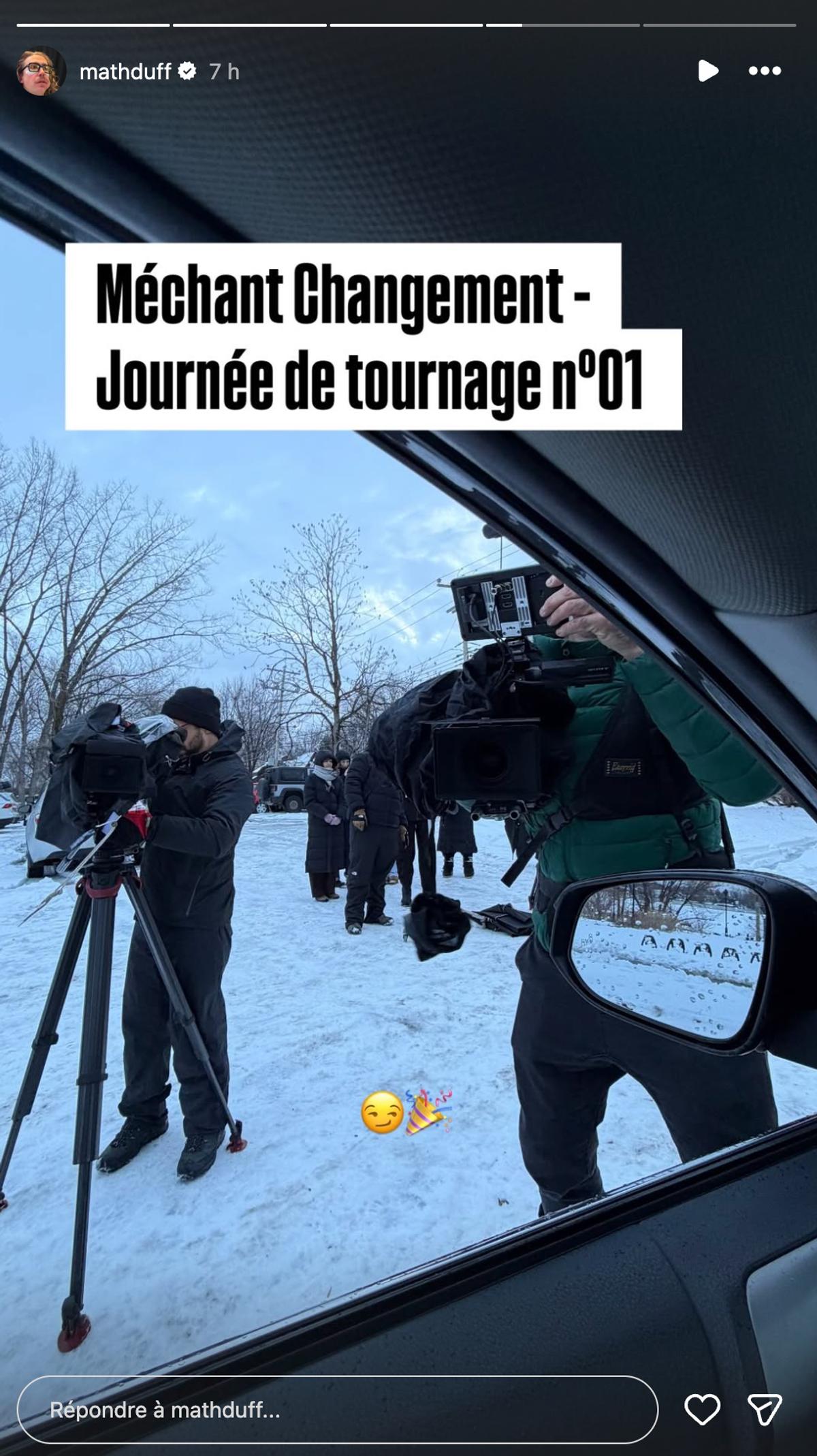 Mathieu Dufour annonce le début des tournages de «Méchant Changement»