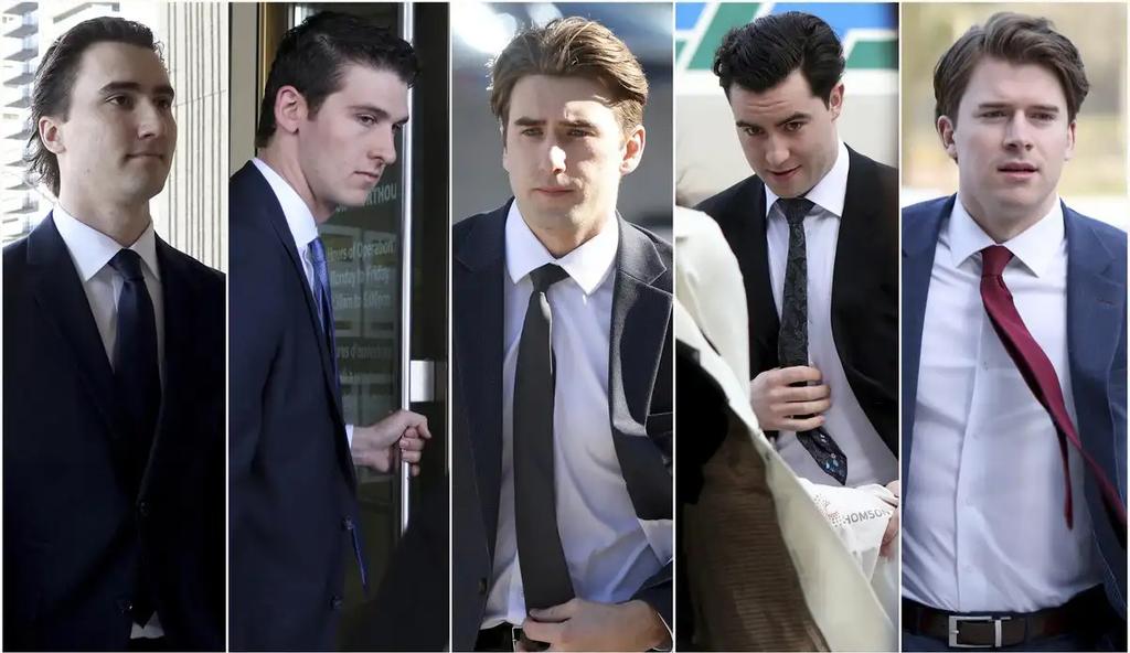 Five former members of Canada’s 2018 world junior hockey team. 