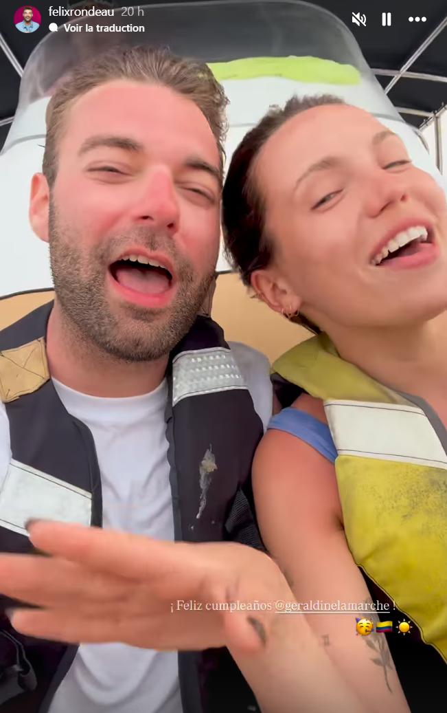Félix Rondeau et Géraldine Lamarche sur un bateau