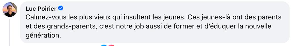 Luc Poirier remet à sa place les plus vieux qui rient des jeunes qui ne savent pas lire une horloge