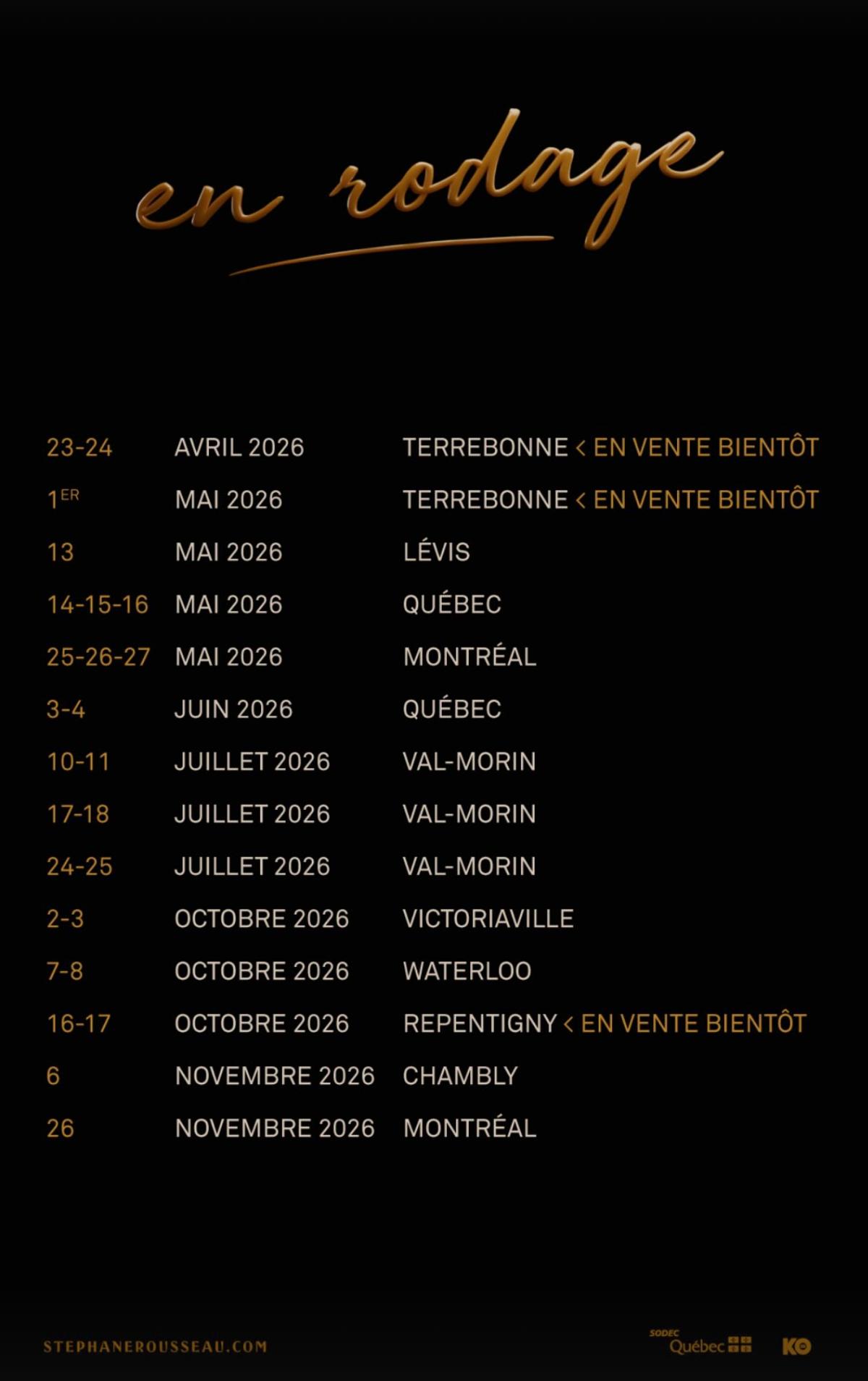 Nouveau spectacle de Stéphane Rousseau