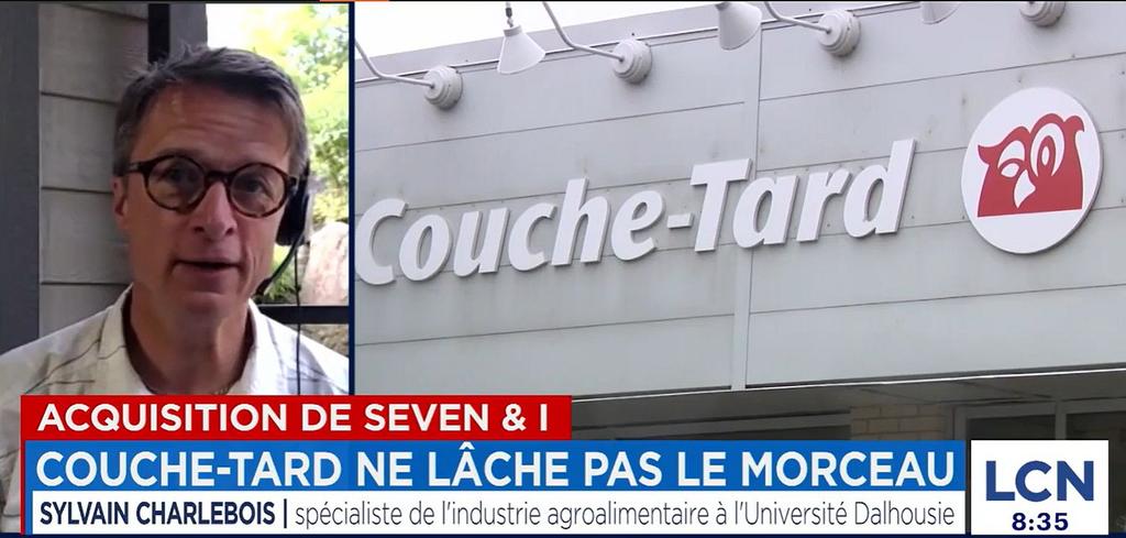 Capture vidéo LCN - entrevue Sylvain Charlebois Couche-Tard acquisition Seven & i
