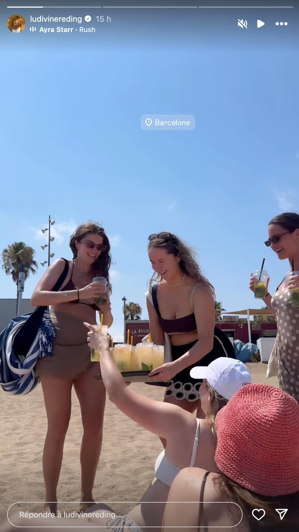 Ludiving Reding et ses amies à Barcelone