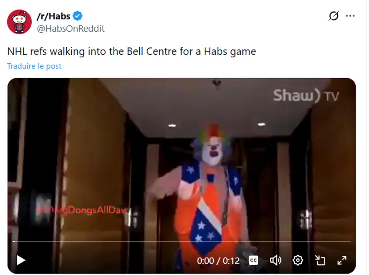 NHL refs walking into the Bell Centre for a Habs game