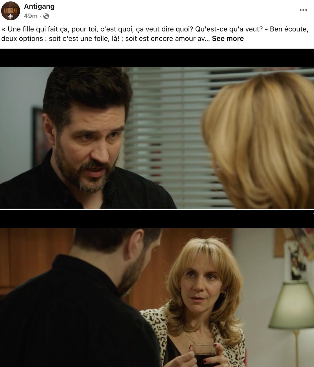 Capture d'écran de la page Facebook d'Antigang