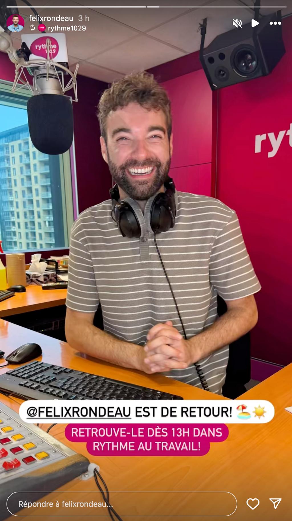 Félix Rondeau de retour en ondes après des vacances en Colombie