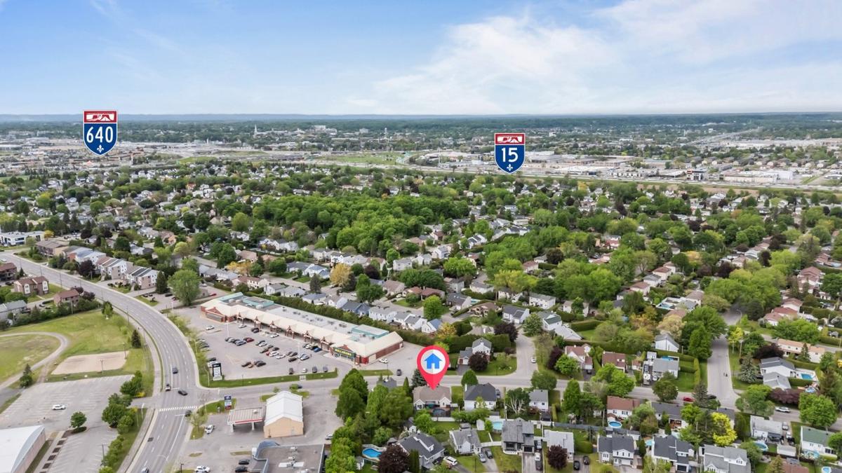 Vue aérienne du secteur environnant