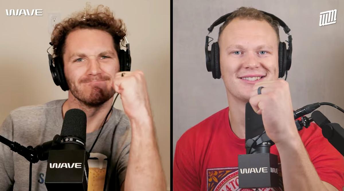 Matthew and Brady Tkachuk on their podcast. 
