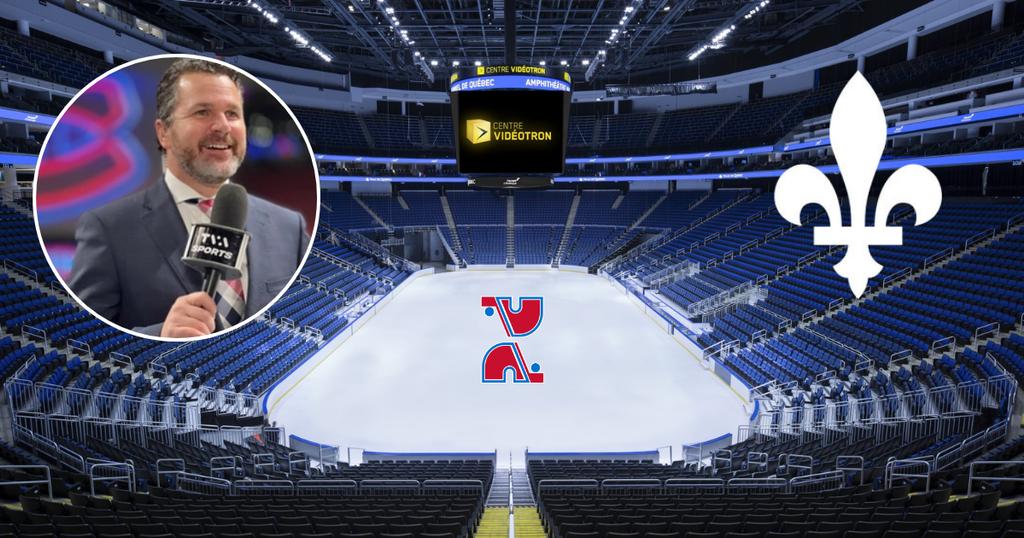 Centre Vidéotron, Renaud Lavoie et le logo des Nordiques au centre de la glace
