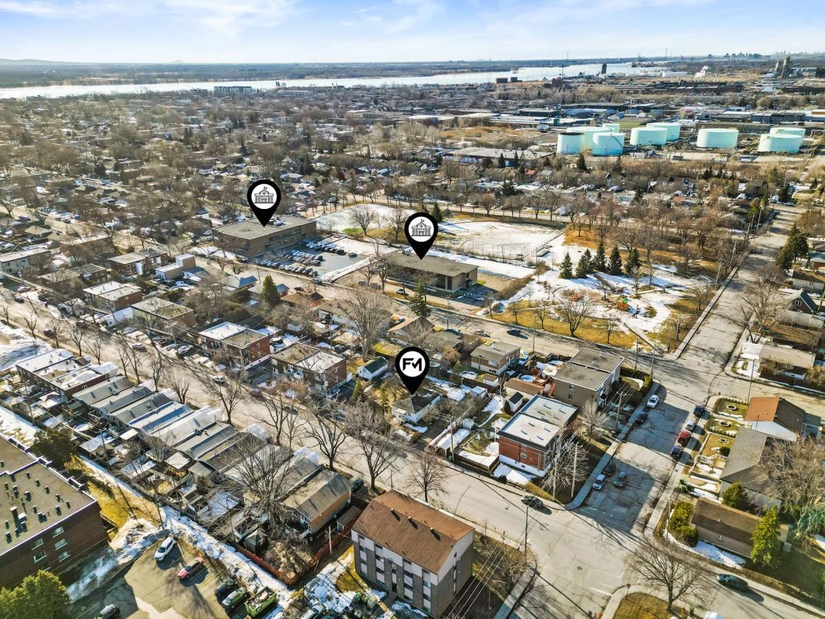 Vue aérienne du secteur résidentiel