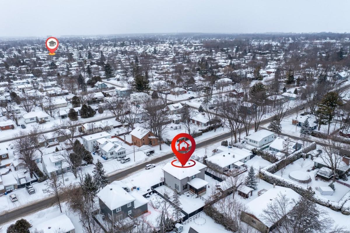 Vue du ciel sur le quartier résidentiel