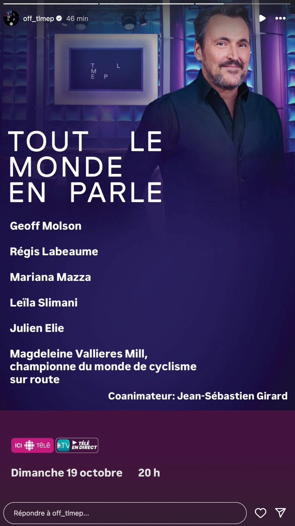 Jean-Sébastien Girard sera le coanimateur de Tout le monde en parle ce dimanche soir 