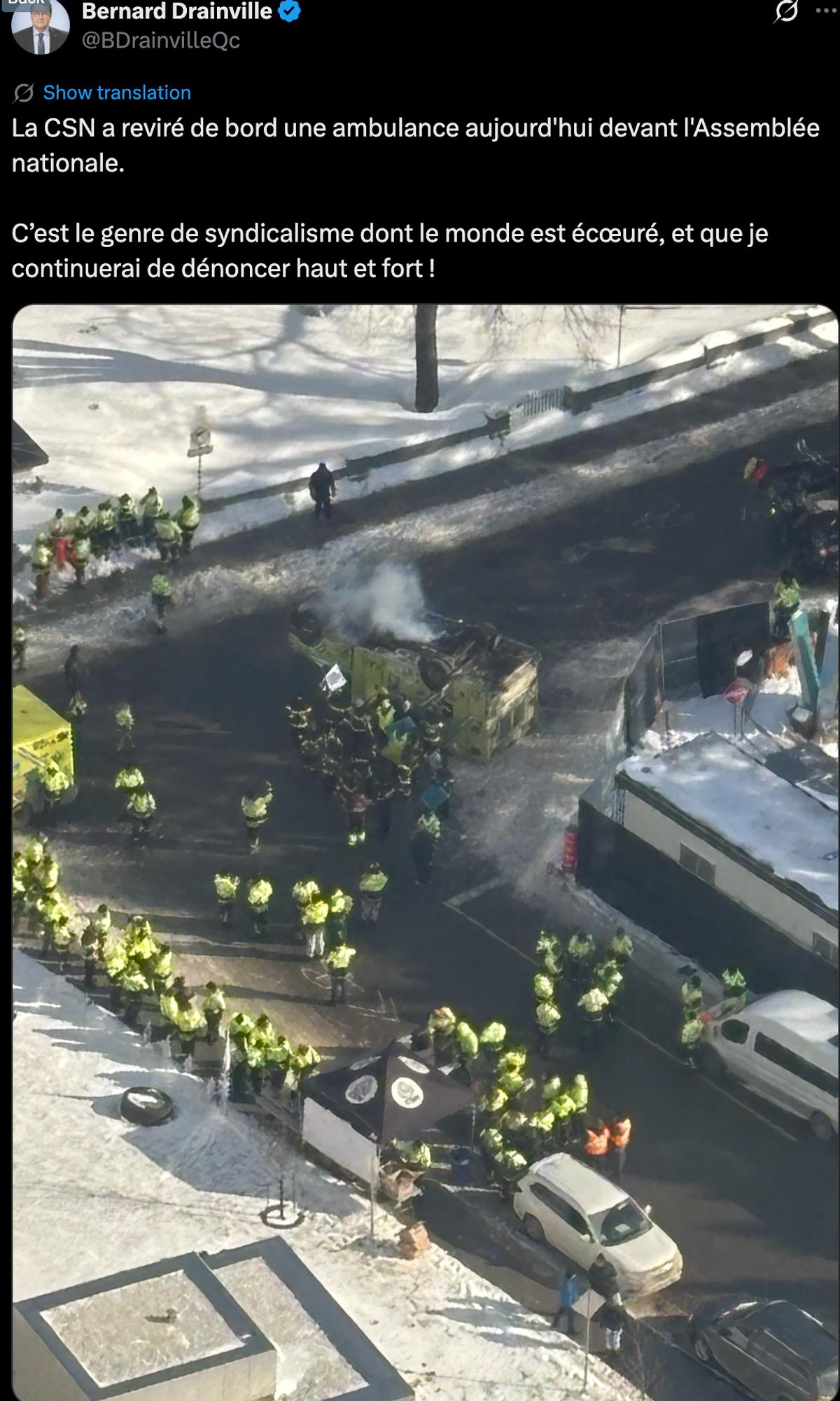 Bernard Drainville partage une fausse information