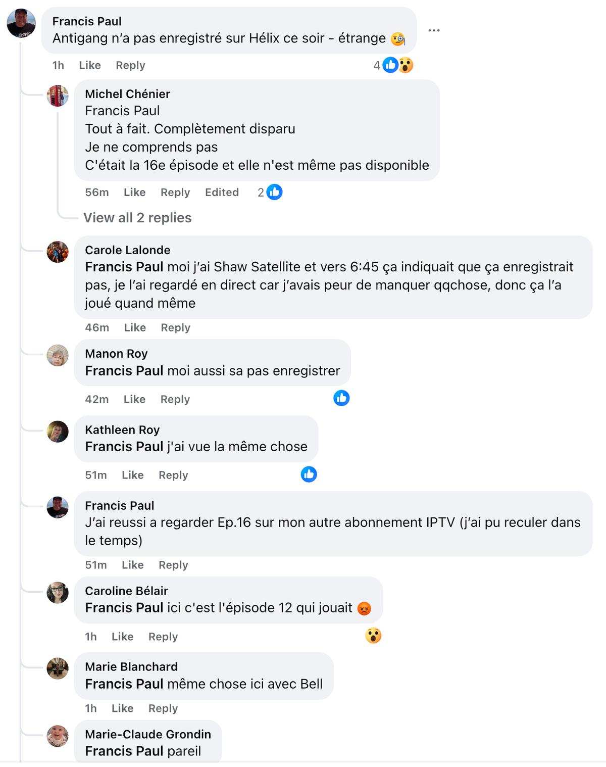 Problèmes d'enregistrement d'Antigang