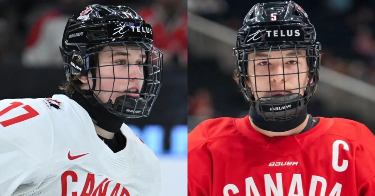 Macklin Celebrini et Matthew Schaefer Équipe Canada junior