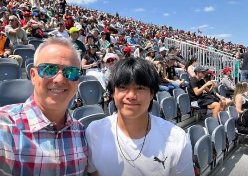 Gino Chouinard et son fils au grand prix de Montréal