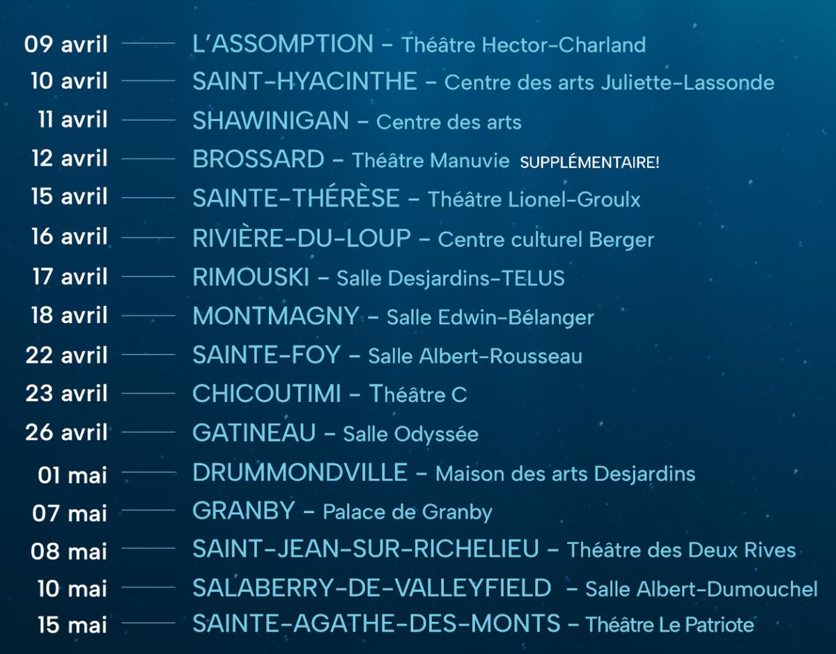 Spectacles de Garou au Québec