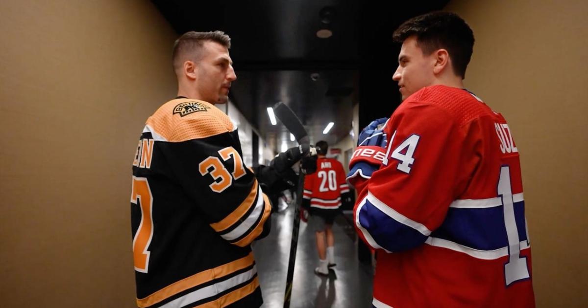 Patrice Bergeron et Nick Suzuki