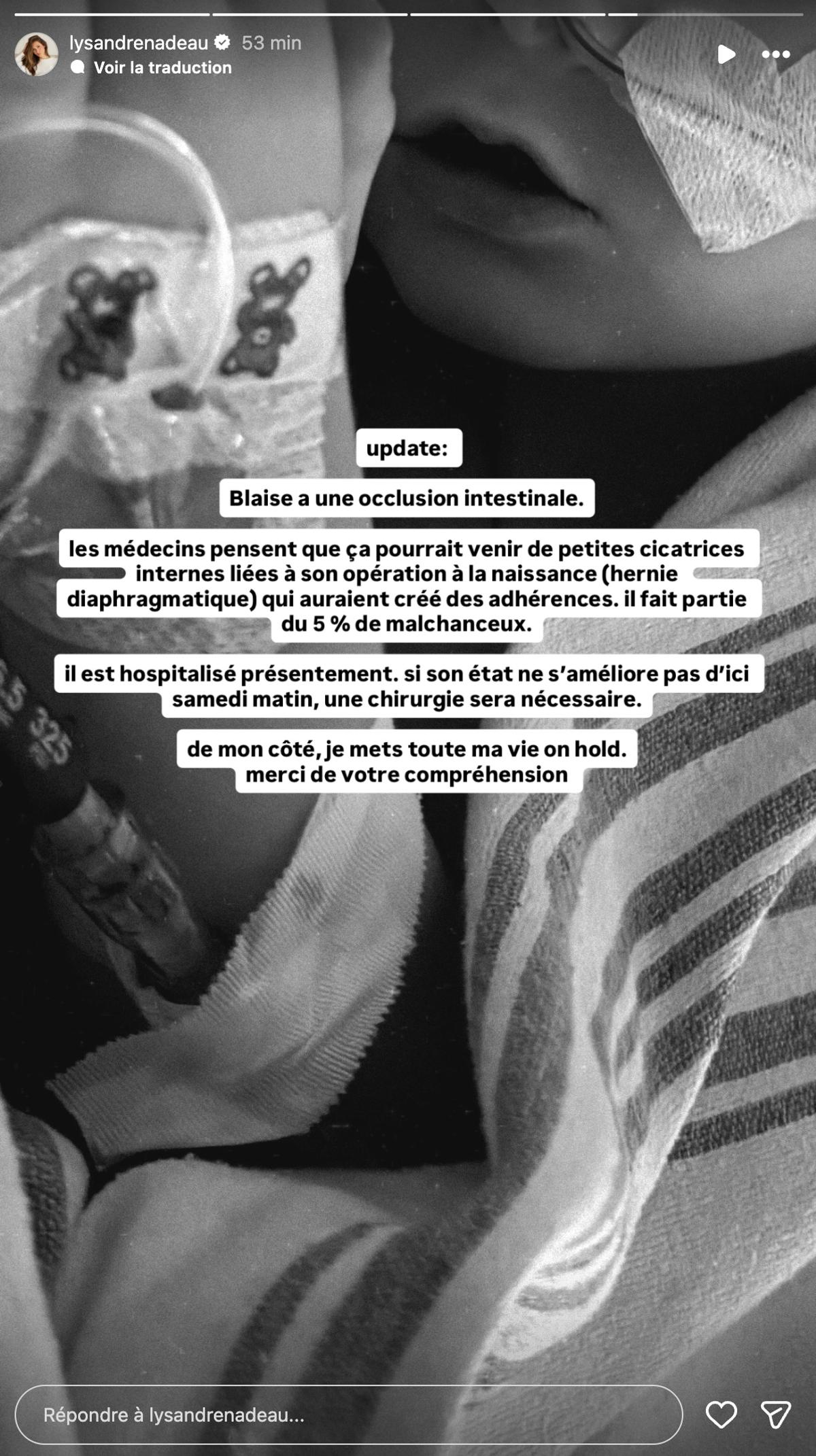 Blaise, le fils de Lysandre Nadeau et Claude Bégin