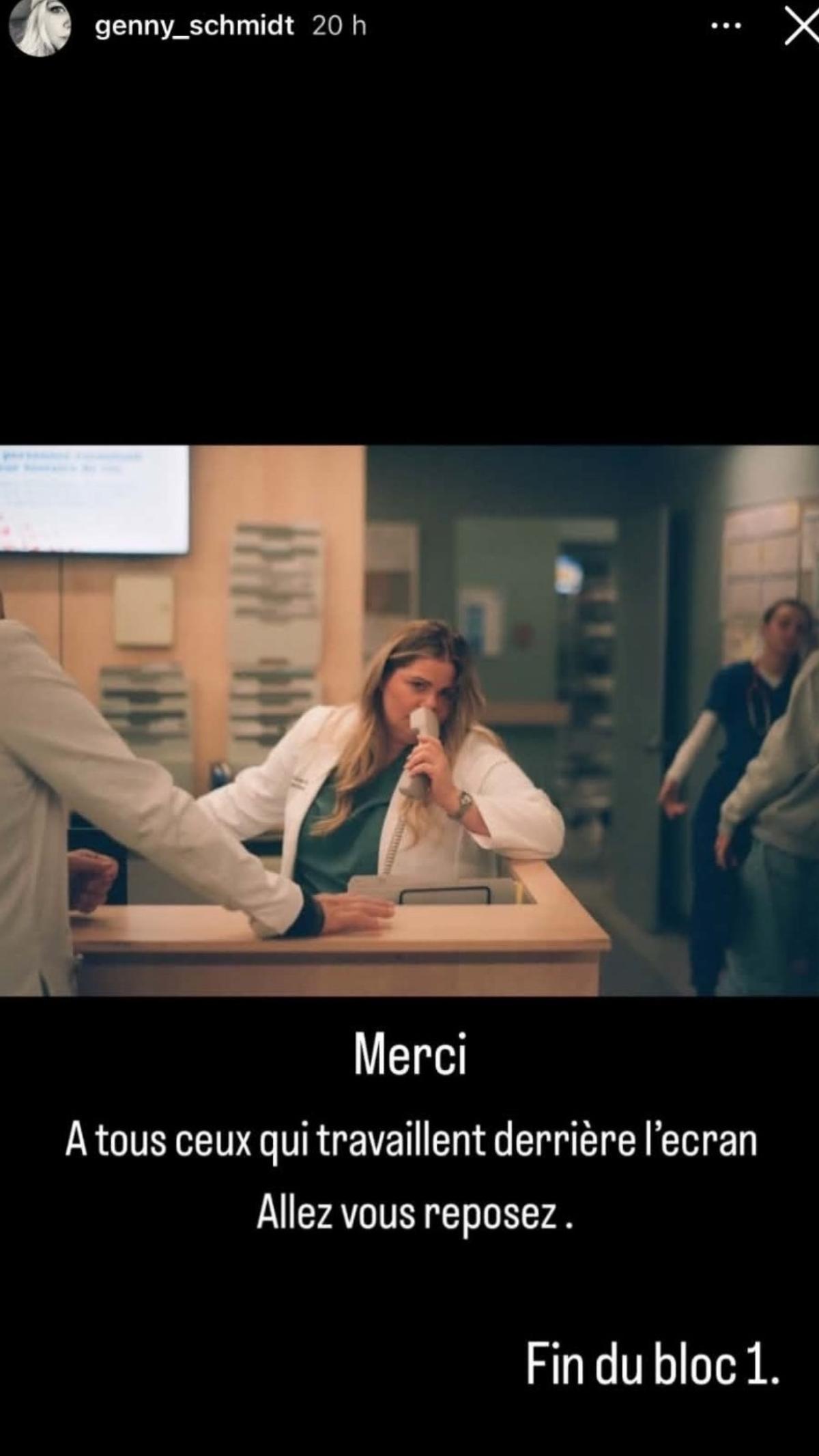 Geneviève Schmidt souligne la fin des tournages du premier bloc de STAT