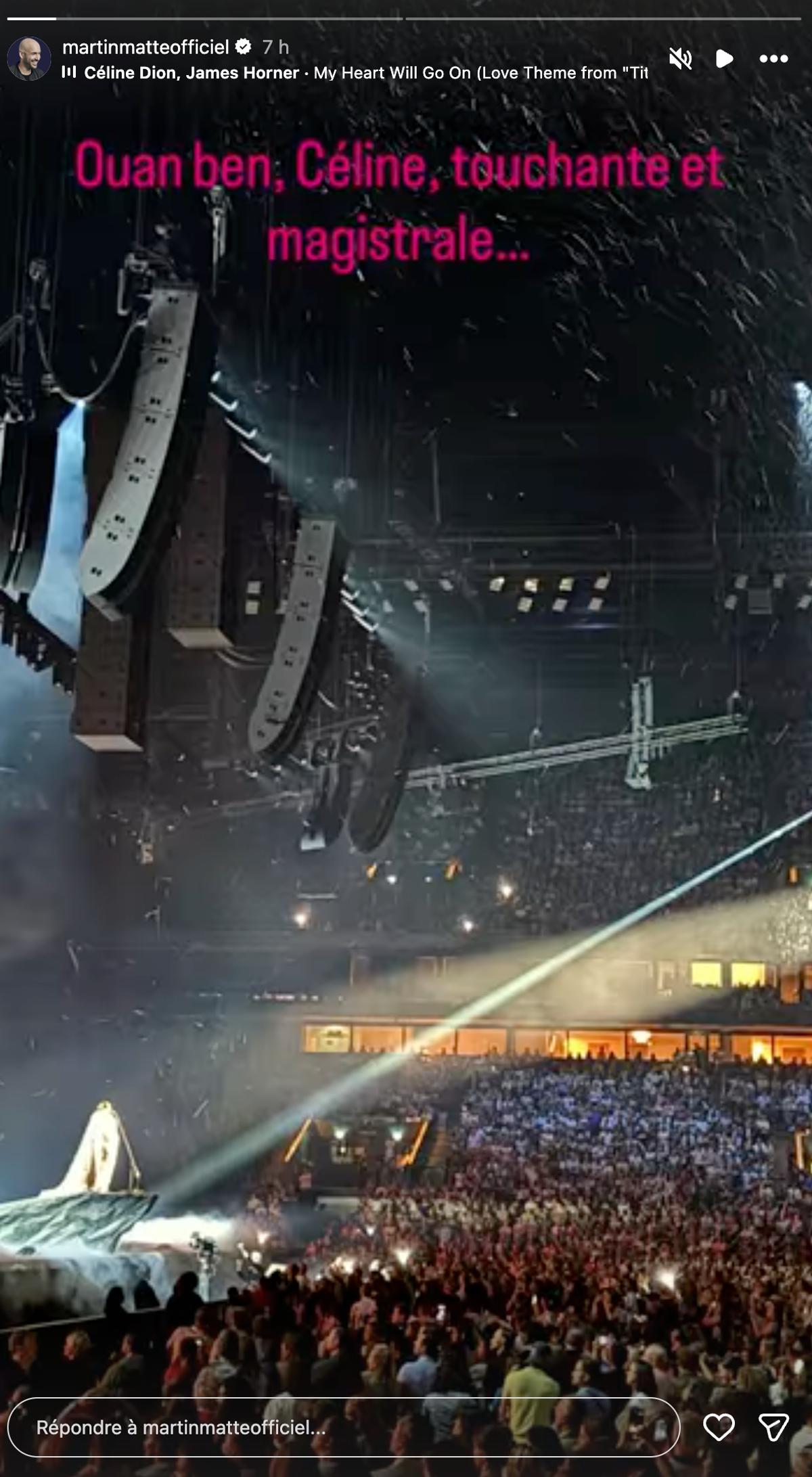 Laurence Leboeuf et Martin Matte partage des images du spectacle de Céline Dion