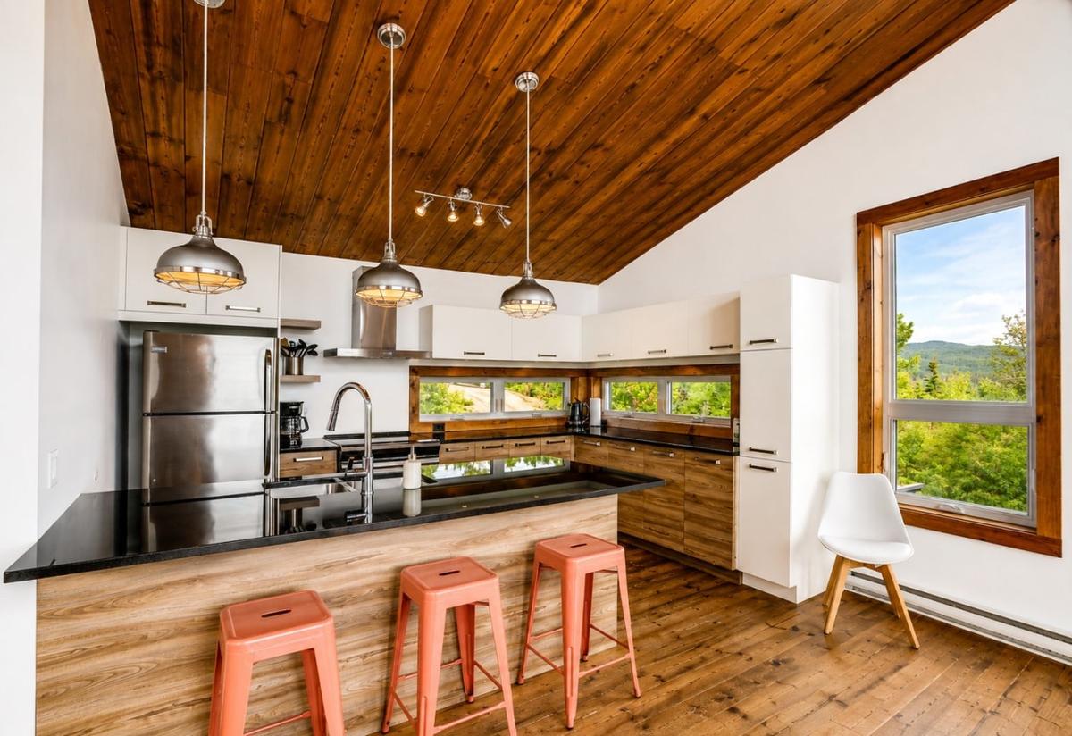 Espace cuisine et aire ouverte