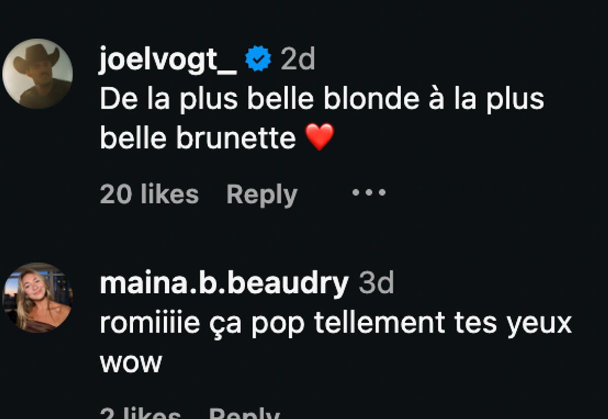 Commentaire Instagram