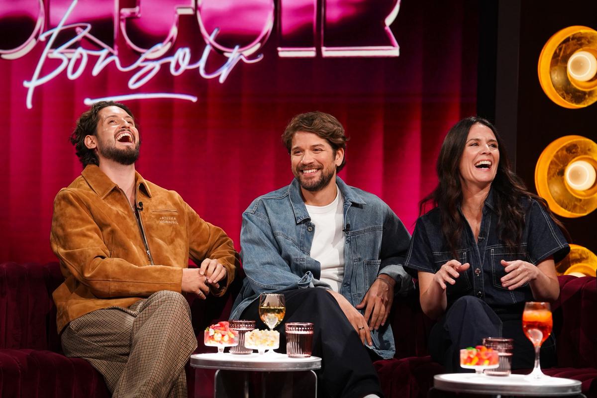 Lou-Pascal Tremblay, Mikhaïl Ahooja et Mélissa Désormeaux-Poulin à Bonsoir Bonsoir