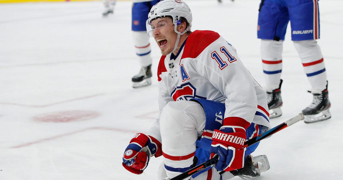 Brendan Gallagher célébration en blanc