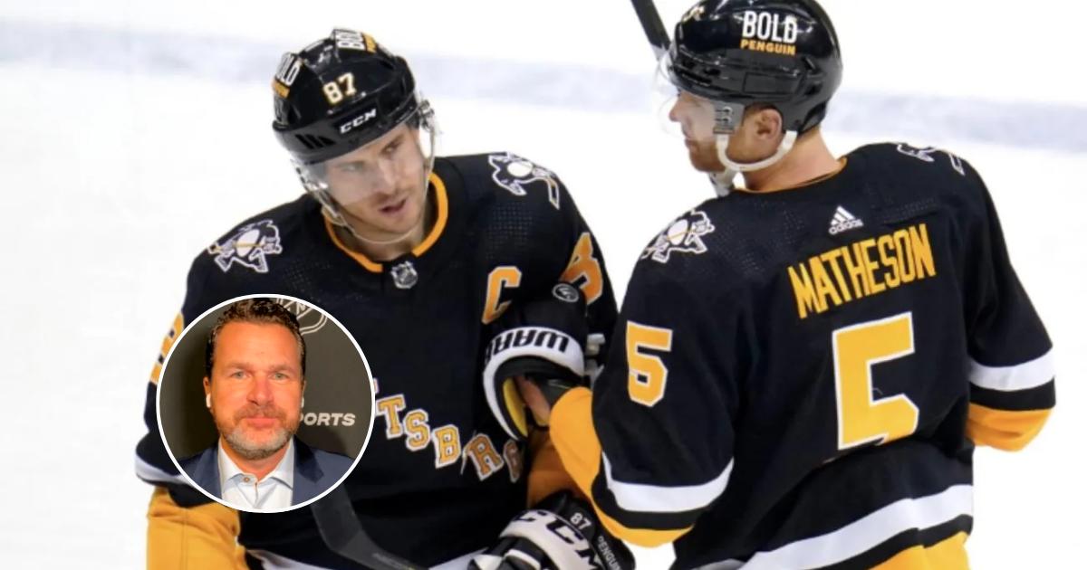 Sidney Crosby, Mike Matheson et Renaud Lavoie