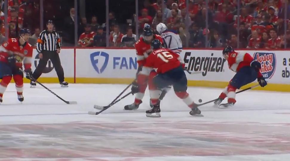 Aaron Ekblad hit on Connor McDavid