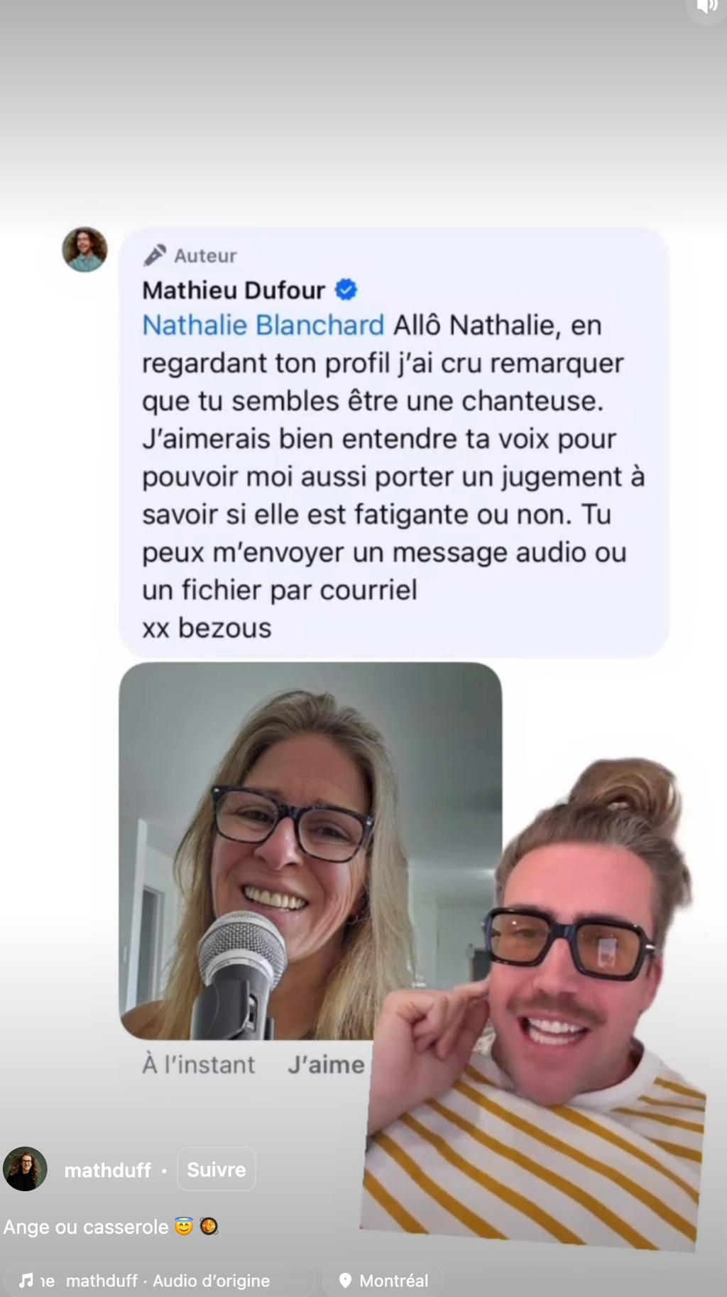 Mathieu Dufour réagit à un commentaire déplacé à son sujet