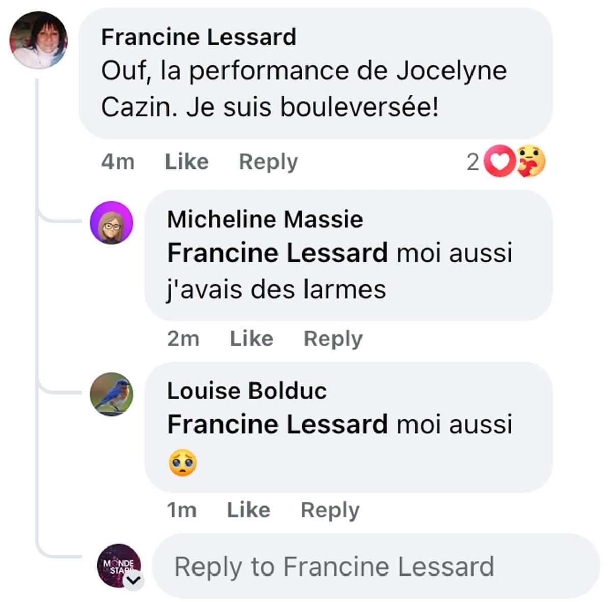 Commentaires sur la performance de Jocelyne Cazin dans Indéfendable
