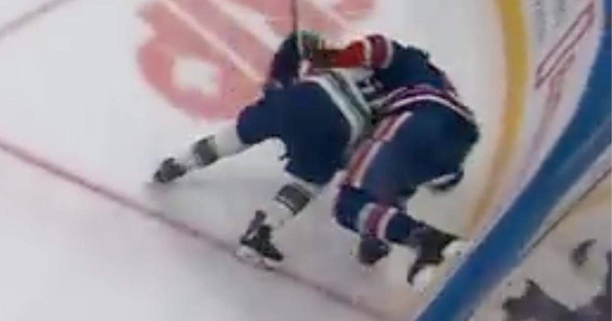 Controversial penalty in Edmonton-Vancouver opener. 