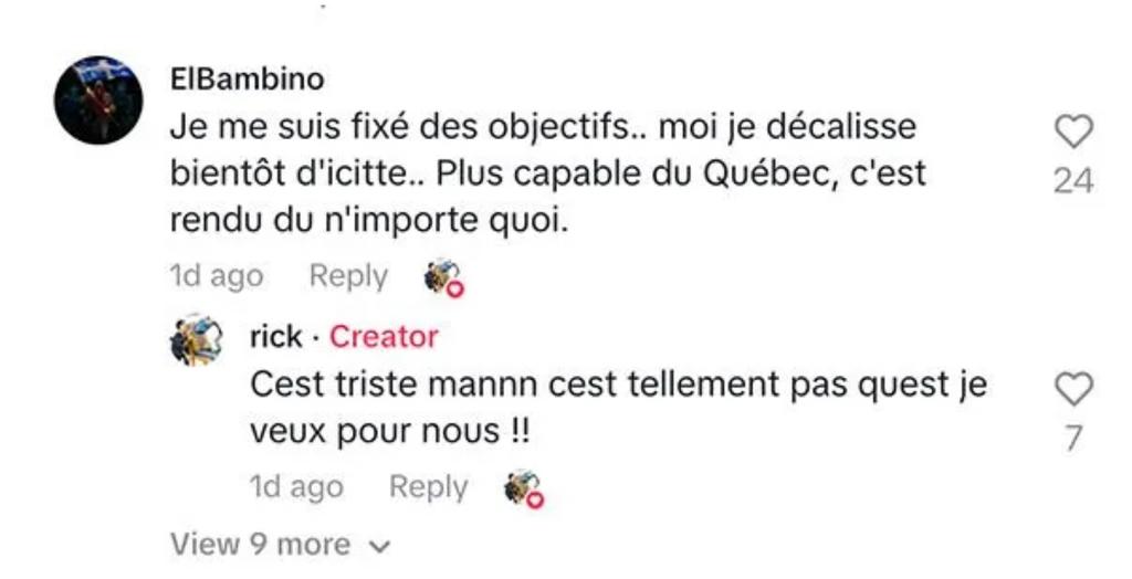 Commentaires TikTok