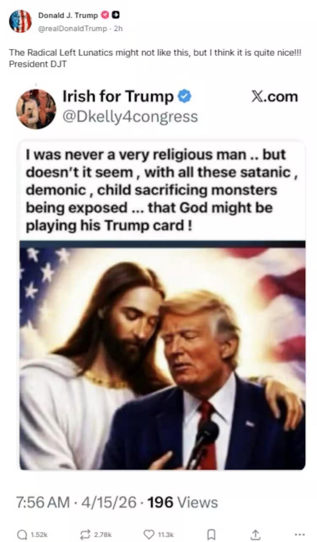 Image tirée de Truth Social | @realdonaldtrump