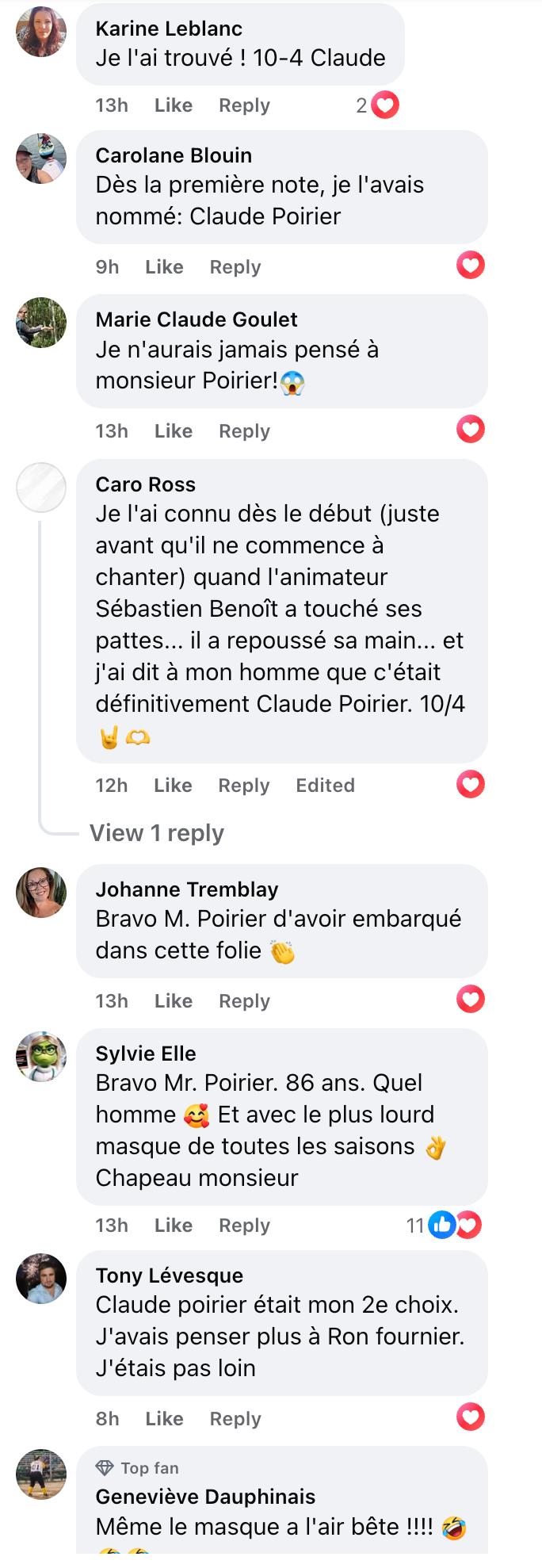 Commentaires sur Chanteurs Masqués
