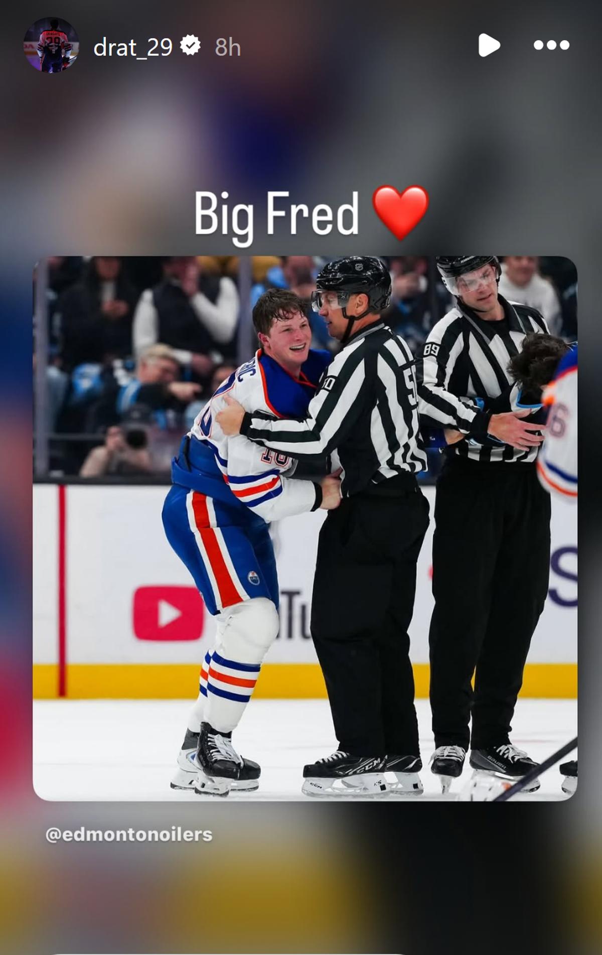 Draisaitl-Instagram-Fredeirc-vs-McBain
